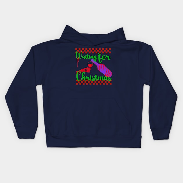 Waiting for Christmas-Funny Halloween Kids Hoodie by ARTSYVIBES111